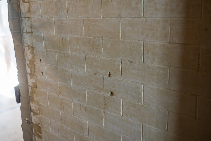 Faux tile plaster wall